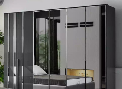 Modern Cabinets Wardrobe Wall Unit Wardrobe 6 Doors Wood Furniture